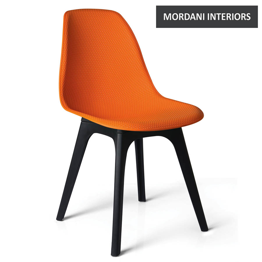 Esme Orange Cafe Chair With Black Legs